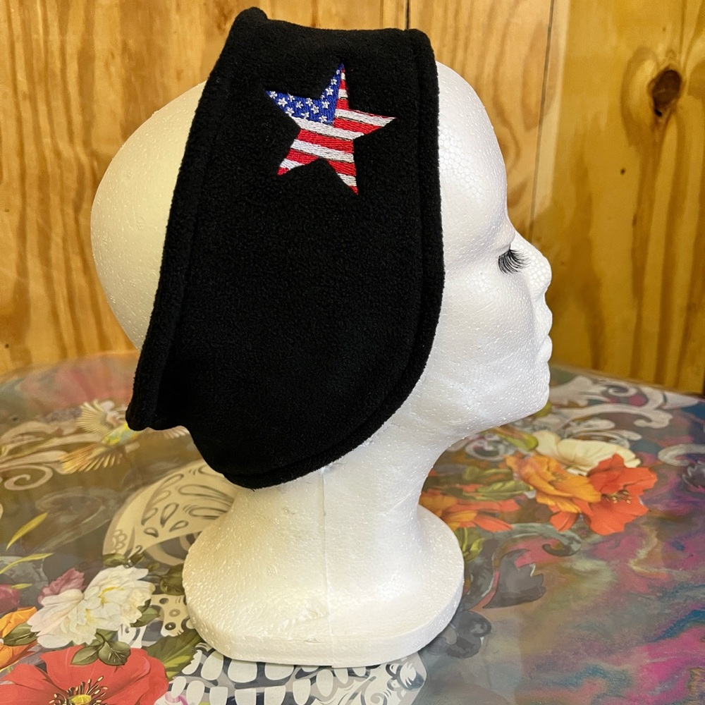 NEW Embroidered American Star Fleece Headband.